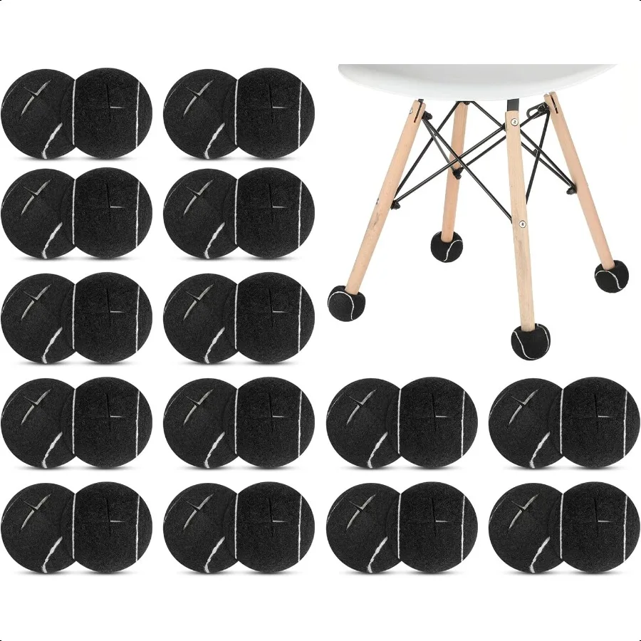 

40 Pcs Tennis Balls for Furniture Legs and Floor Protection Precut Tennis Balls for Chairs Tennis Ball Chair Foot Covers for Fl