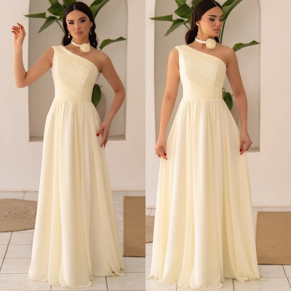 Robe de soirée trapèze en mousseline de soie, personnalisée, gracieuse, classique, robes de bal, tempérament, longueur au sol, robes d'occasion spéciale