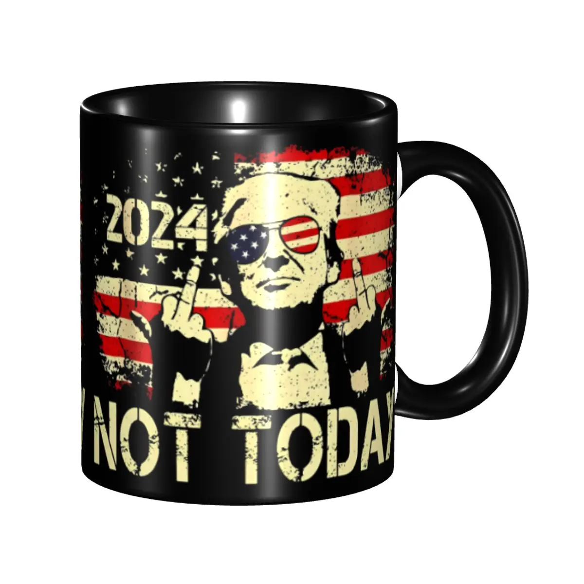 Not Today President Trump Shot Accessories Coffee Mugs Kawaii Trump for President 2024 Assassination Attempt Tea Cups Gift