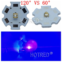 10-100PCS 1W-3W High Power UV Purple LED Epileds Light Chip Ultraviolet 395-400nm 60/120degree Emitter Diode curing led with PCB