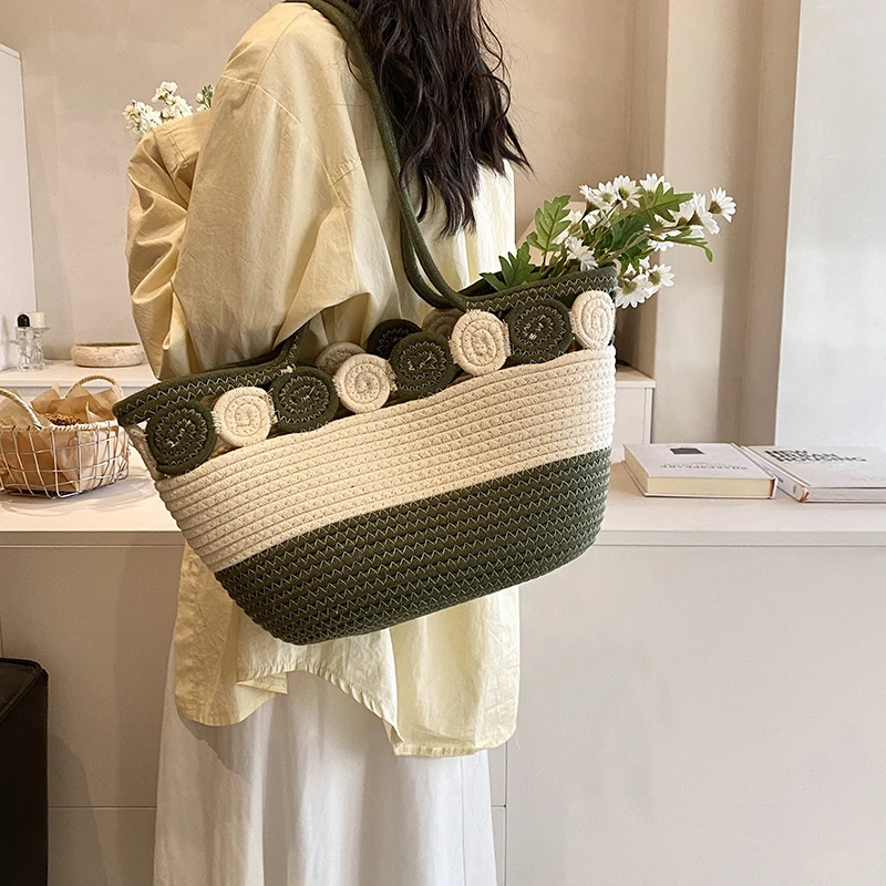 2024 New Women\'s Bag Fashion Trend Handbag High Quality Design Shoulder Bag Summer Vacation Beach Straw Hot Sale