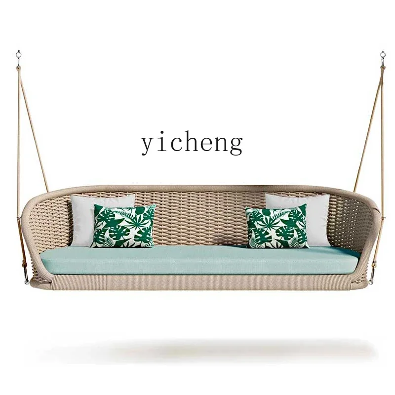 

ZC balcony hanging hanging basket outdoor swing rocking chair courtyard villa single rattan floor-to-ceiling leisure