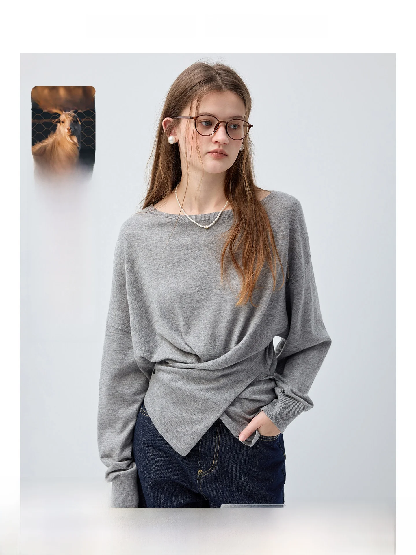 

Rui plus Size Women's Wool Knitwear Slimming Loose Long Sleeve Spring Casual Top for Plump Women Versatile Comfortable Inner ...