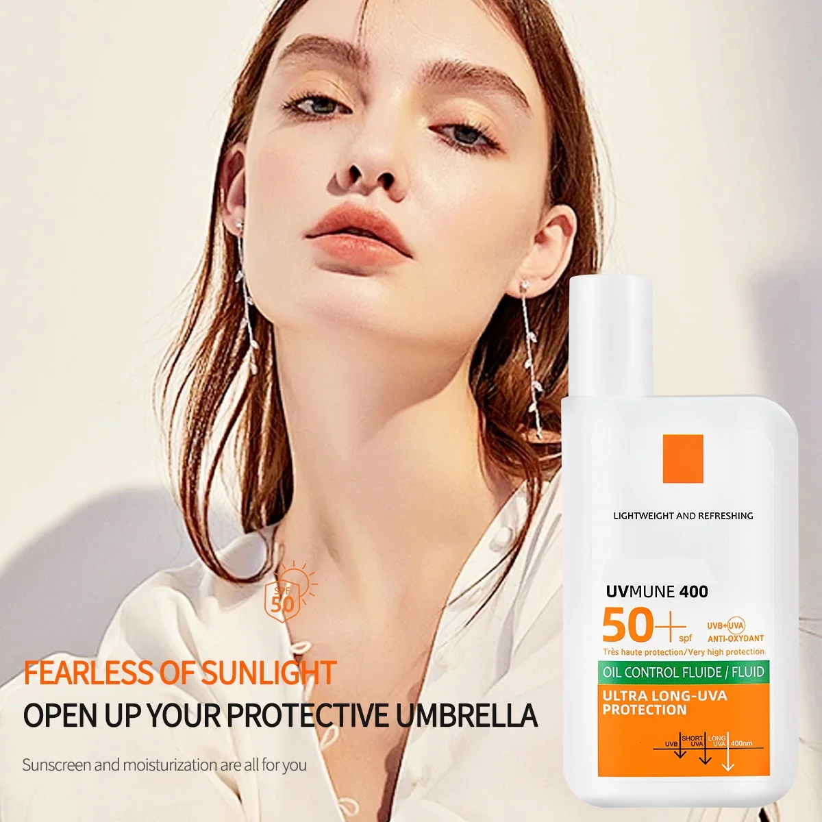 Original Spf50+ Sunscreen Lotion Cream Lasting Moisturizing Refreshing Light and Non Greasy to Prevent Facial and Body Sunburn