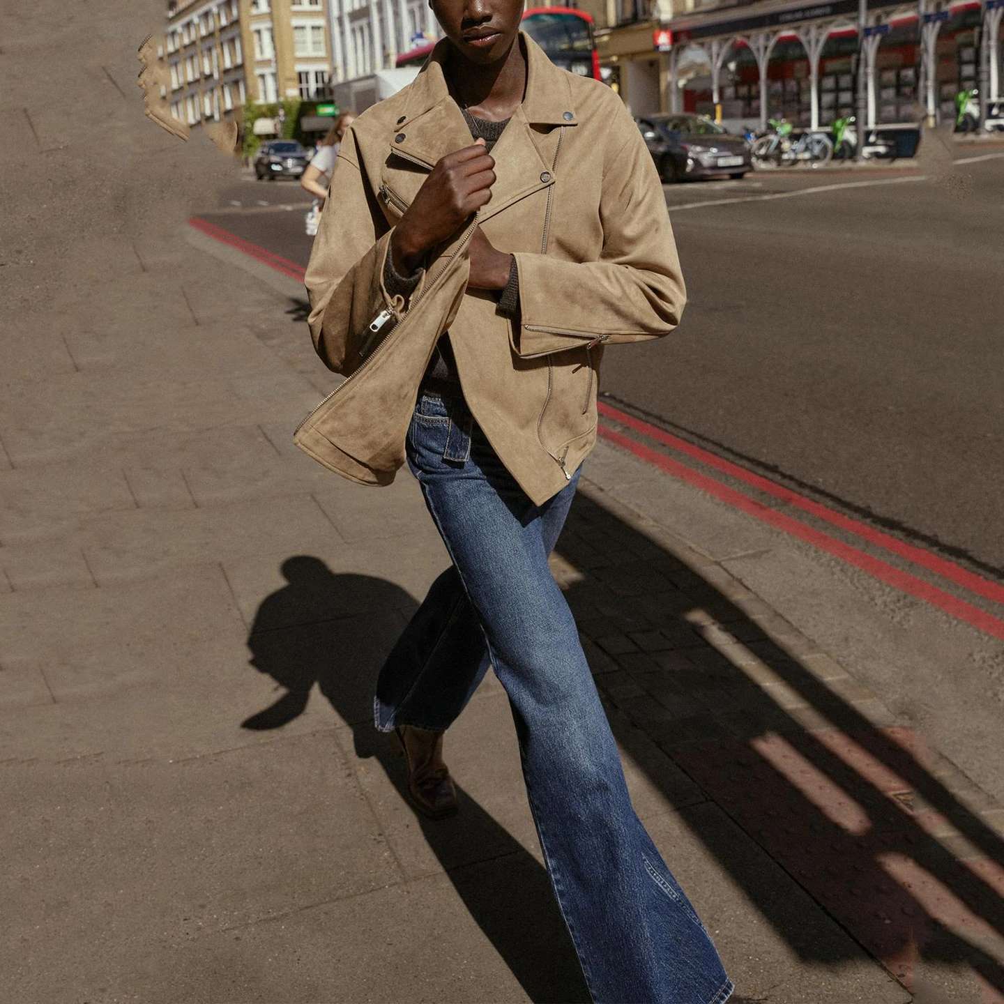 Z 2025 جديد Faion ملابس خارجية مخصصة للدراجات النارية Jaet ملابس نسائية من جلد الغزال تصميم طويل بسحاب Sve