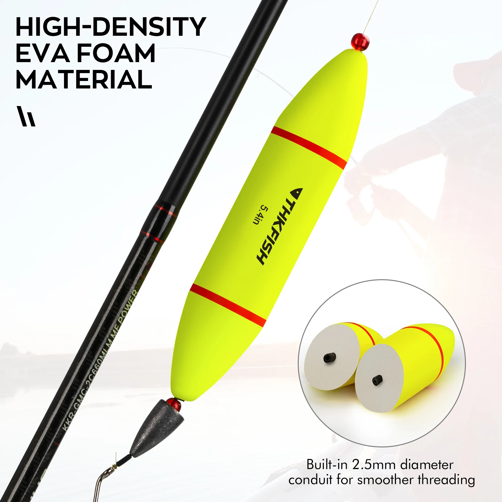 8pcs Weighten Fishing Floats 3.5in 4.5in 5.4in Fishing Catfish Bobbers Buoys Freshwater EVA Foam Sea Fishing Float Buoy