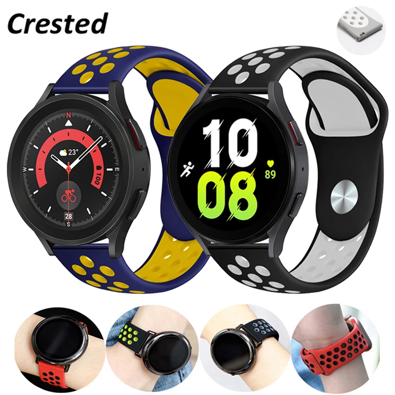 

20mm 22mm strap for Samsung Galaxy watch 4 5 6 Classic/Active 2/Gear S3 Frontier silicone watchband bracelet Huawei GT/2e bands