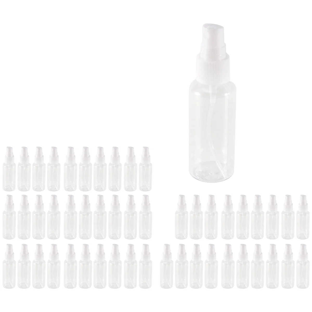 50 Pieces 50Ml Spray Bottles Plastic Empty Refillable Atomiser Transparent Travel Bottle