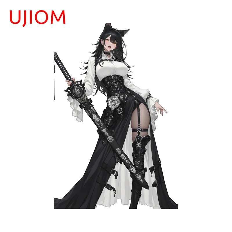 UJIOM Sexy Creative Samurai Girl Picture Wall Sticker Exquisite Fashionable Occlusion Scratch Decal Cupboard Vestibulec Decor