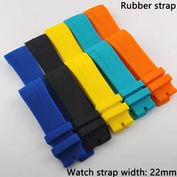 Men's curved silicone strap s 20MM 22MM sports wristband universal waistband black, blue, green, yellow, white, gray rubber stra