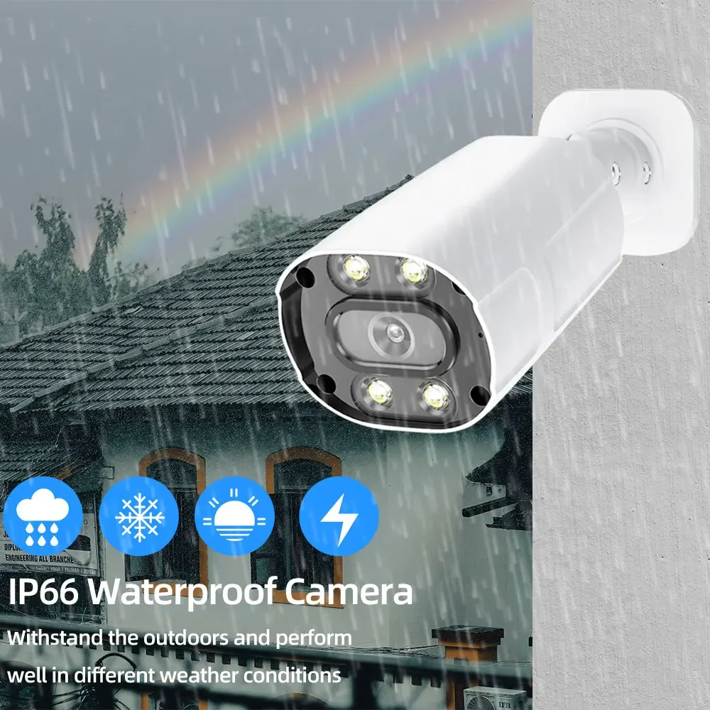 8MP 4K IP Camera POE 5MP CCTV Security Camera H265 Outdoor Color Night Vision Waterproof 2 Way Audio Surveillance For Nvr System
