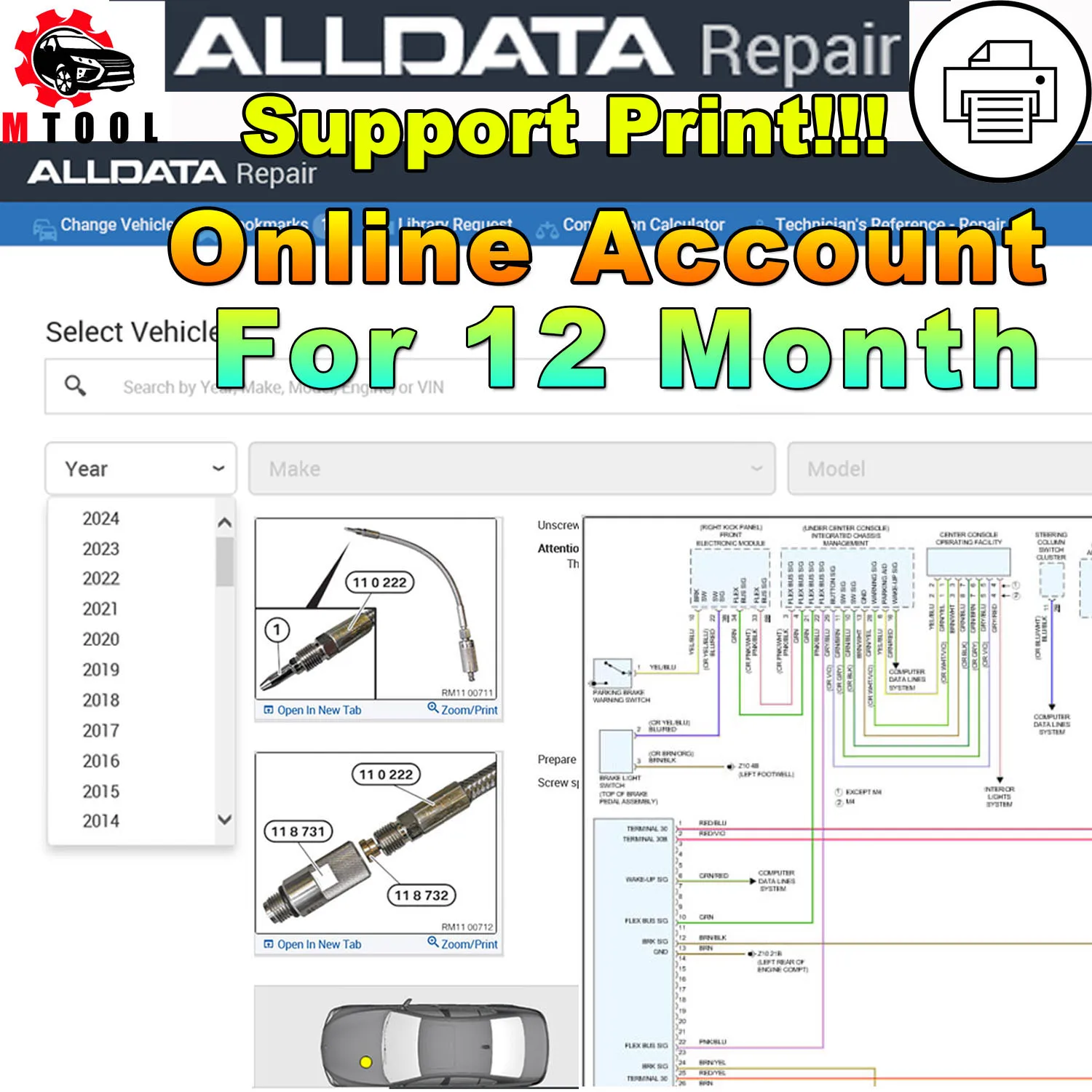 

2024 Alldata online Account for Car Truck all data software Auto repair software 12 month service alldata software udpate online