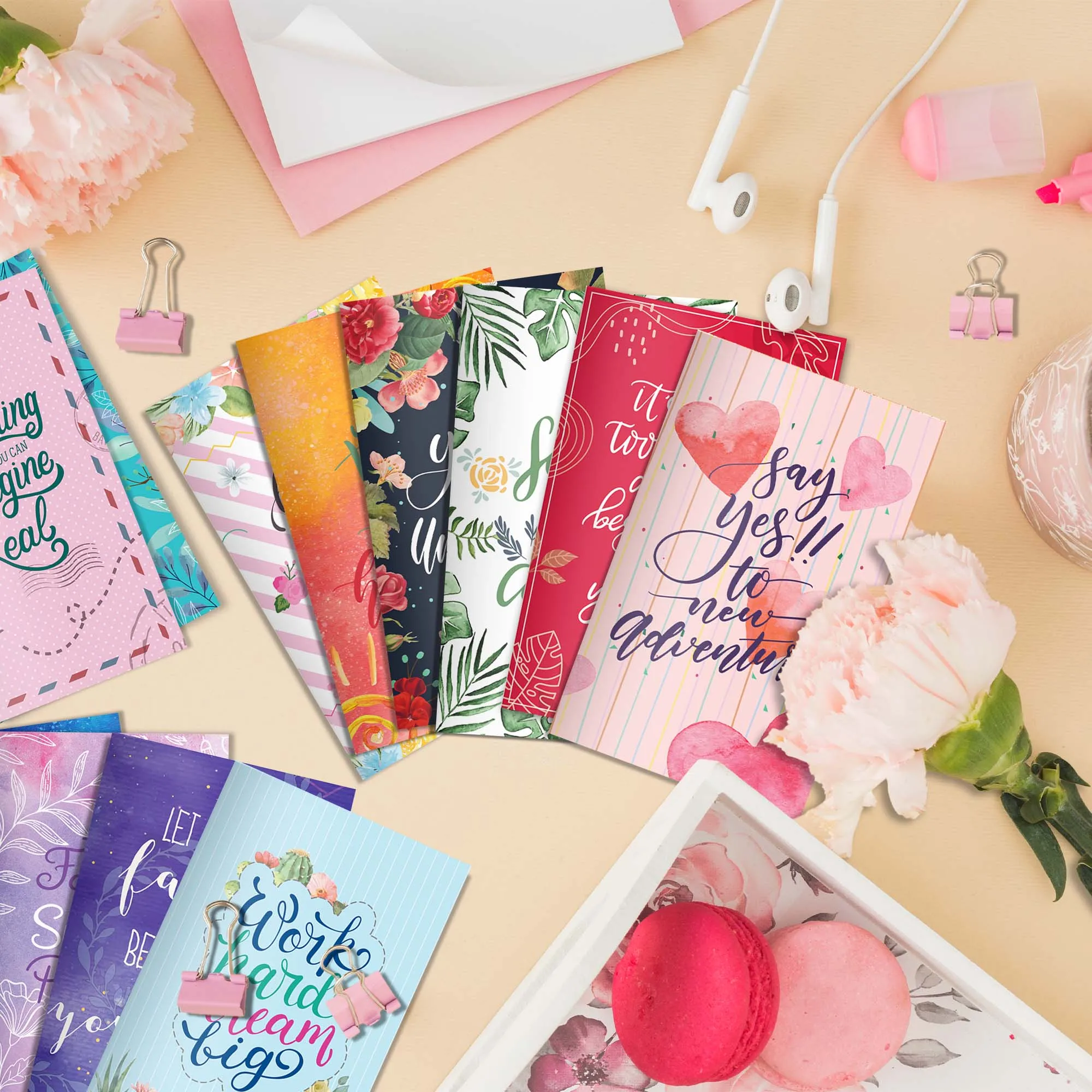 Picture 4: 12pcs Mini Motivational Notebook Inspirational Quotes Pattern Memo Pad Notepads Students Journal Pocket Notebook Party Supplies
