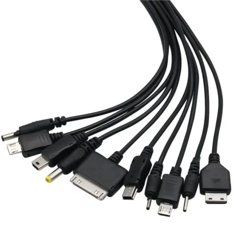 Cables USB multifuncionales, cargador 10 en 1 para iPod, Motorola, Nokia, Samsung, Sony Ericsson, Cables de datos electrónicos de consumo