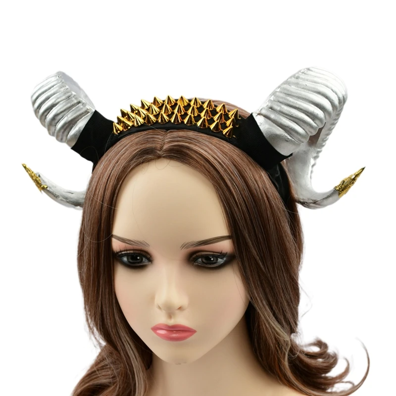 Bandeau Corne Diable Halloween Résine - Serre-tête Cosplay Taureau Bœuf Pour Fêtes Et Mascarades
