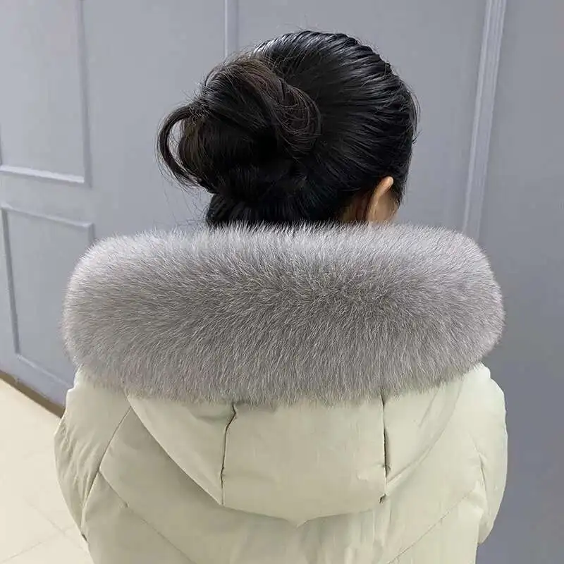 Echt Fox Pelz Kragen Für Mantel Kapuze Dekore Frauen Männer Winter Luxus Pelz Schal Echte Weibliche Pelzigen 100% Natürliche Pelz Schals Schals