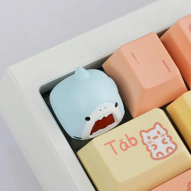 Creative Cute Keycap Esc Shark Cat Penguin Key Cap Single 3D Cartoon Mechanical Keyboard Keycap Halloween Gift