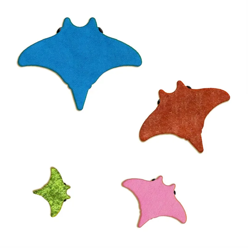 Four Specifications Cartoon Aquatic Animal Manta Ray,Devil Fish,Plastic Molds,Cake Fondant Tools,Cookie Sushi and Fruits Cutters