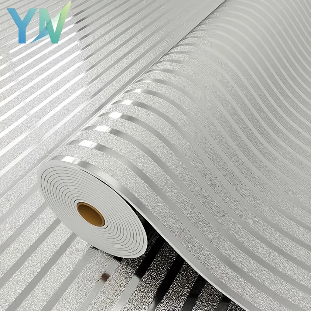 Modern 3D Stripe Self-Stick Wallpaper Geometric Peel and Stick for Renters Apartment Living Room Quick Makeover Removable