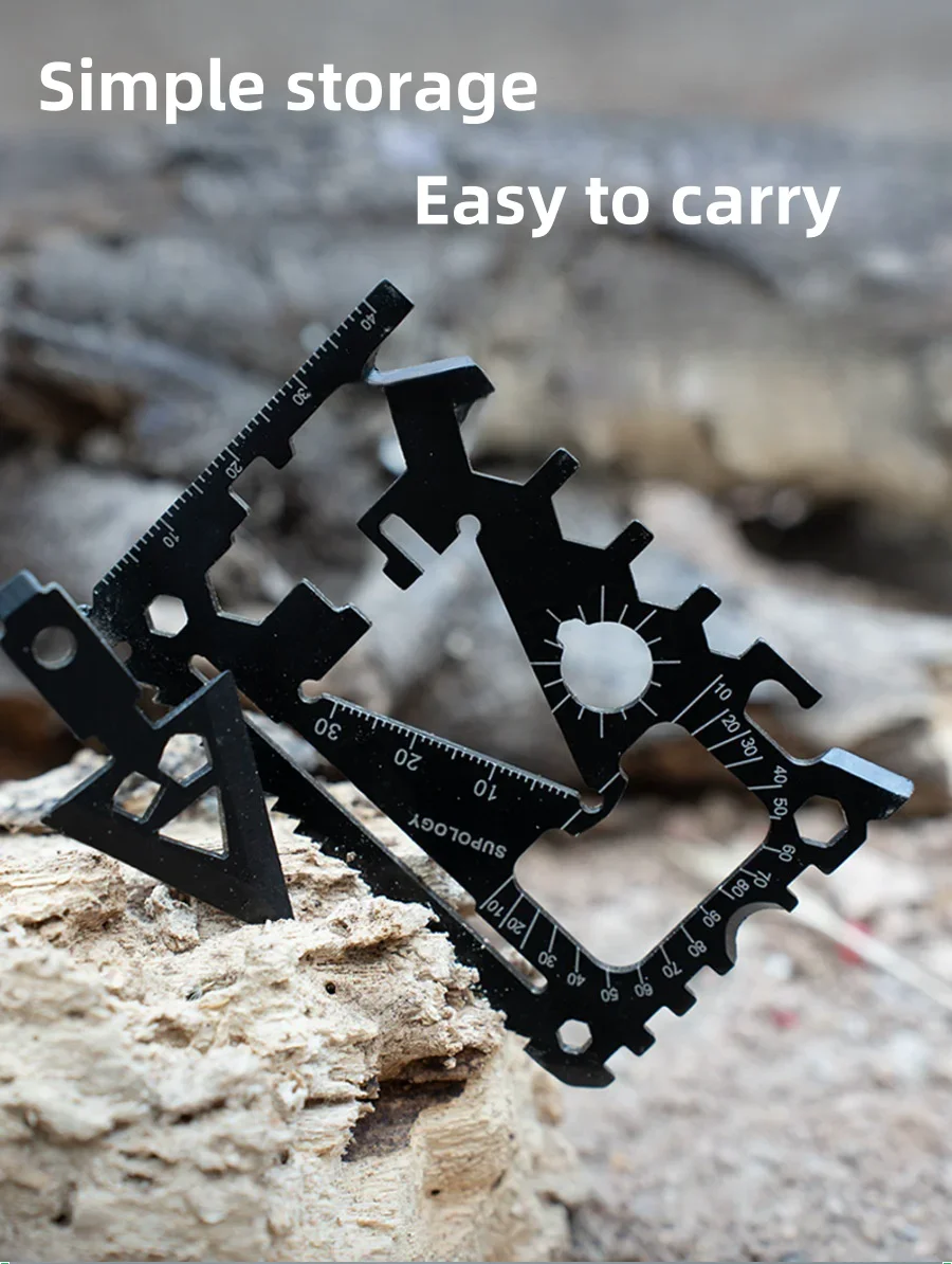 18 in 1 Outdoor Portable Card Knife Wildlife Survival Equipment Lifesaving Card Multi purpose and Multi functional Tool