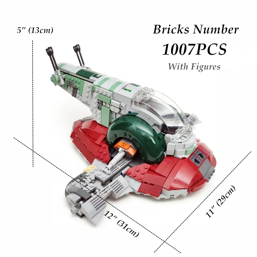 Miniso Disney  NEW 1007PCS  Ucs Slave 1 Building Block Bricks 19029 Educational Toys Birthday Christmas Gifts  Compatible 75060