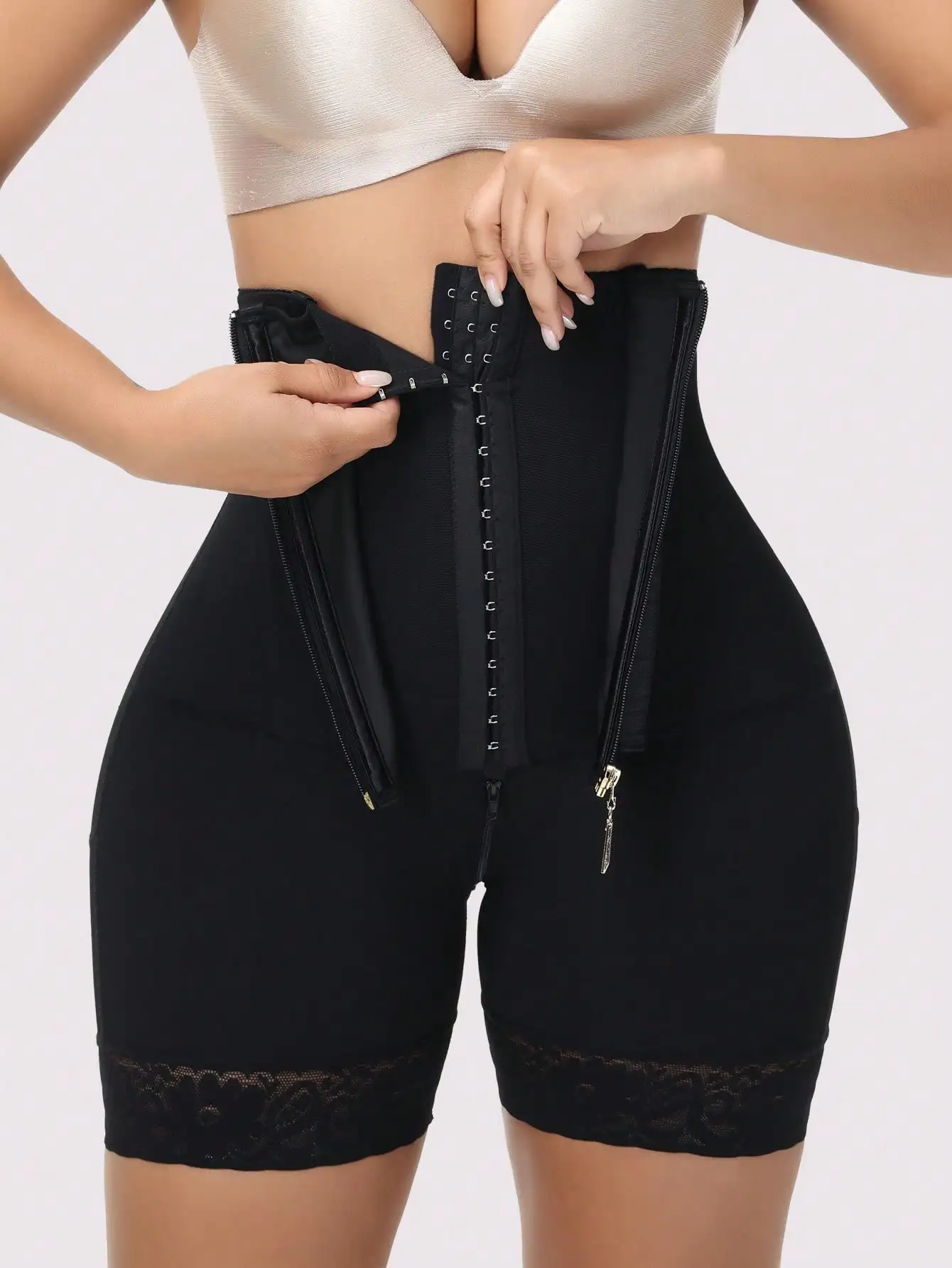 

Корректирующее белье для подтяжки ягодиц, Корректирующее белье для живота Fajas Colombianas, трусики с высокой талией, компрессионное нижнее белье, женское нижнее белье на молнии с промежностью