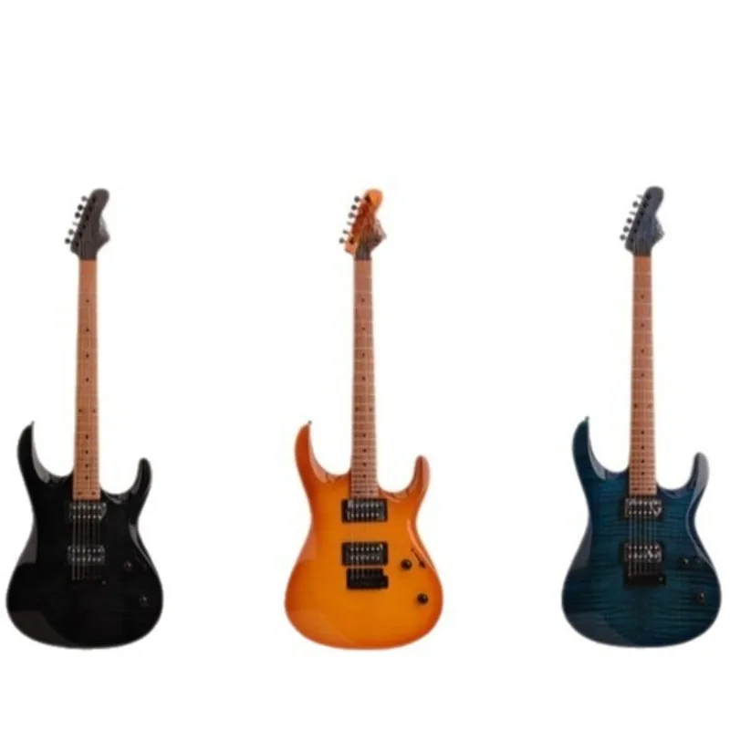 Straight hair electric guitar, high-end 24-product tiger pattern sticker, electric guitar