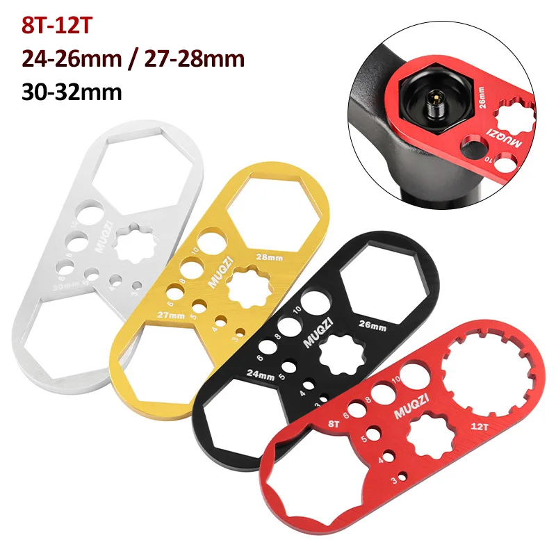 Bike Fork Cap Wrench Aluminum Alloy Multi-Functional MTB Mountain Bicycle Spanner Repair Tool for ROCKSHOX/SUNTOUR/PIKE