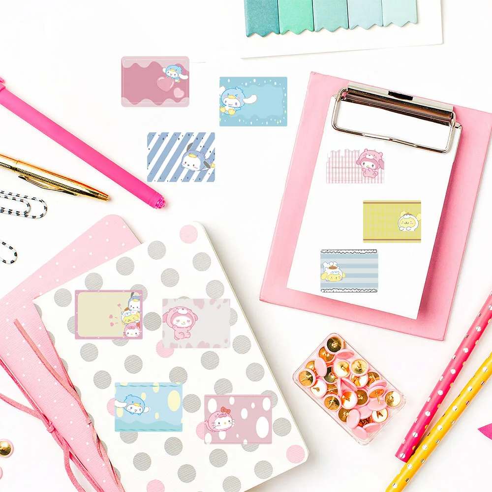 500PCS Cute Name of Sanrio Roll Sticker Notebook Skateboard Cafe Laptop Luggage Bicycle Car Phone Backpack Aesthetic Decal