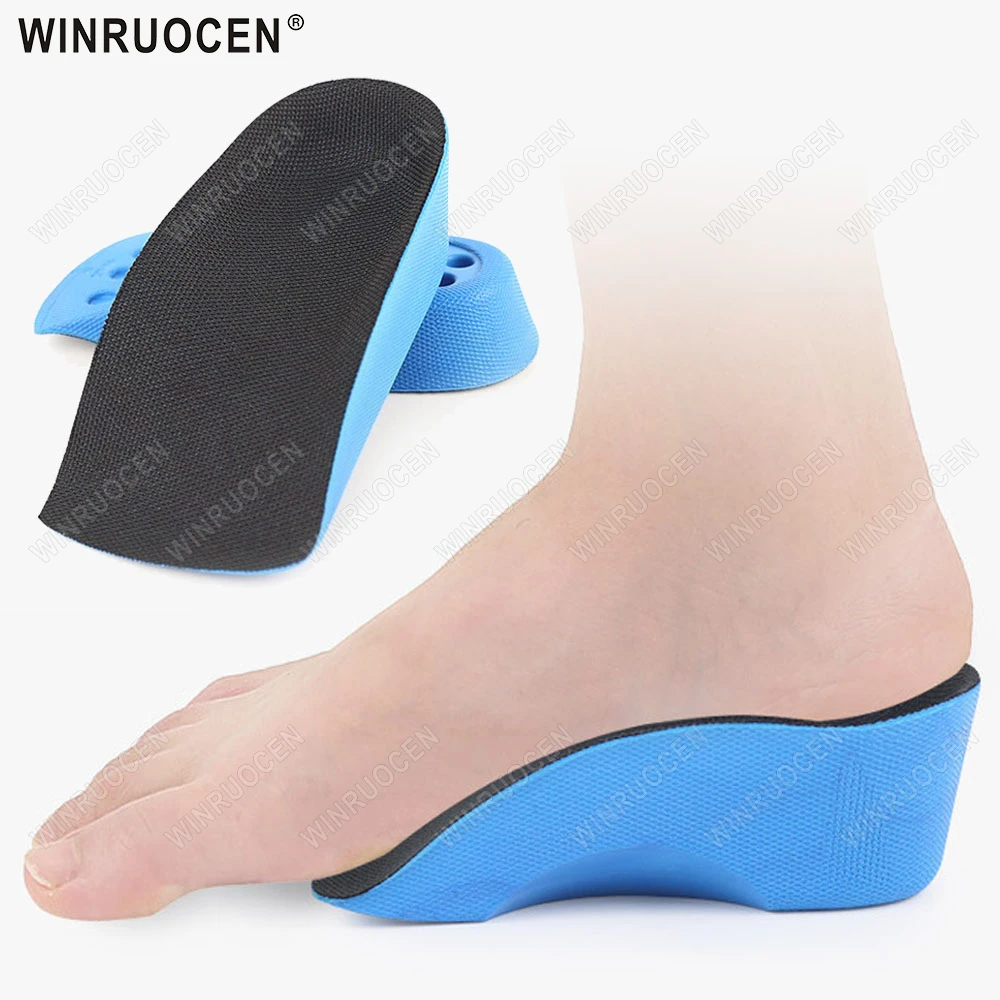 الرجال/النساء بولي PU ارتفاع النعال 2-4 سنتيمتر رفع امتصاص الصدمات المضادة للانزلاق مريحة نصف منصات الأحذية كعب وسادة أطول إدراج #1