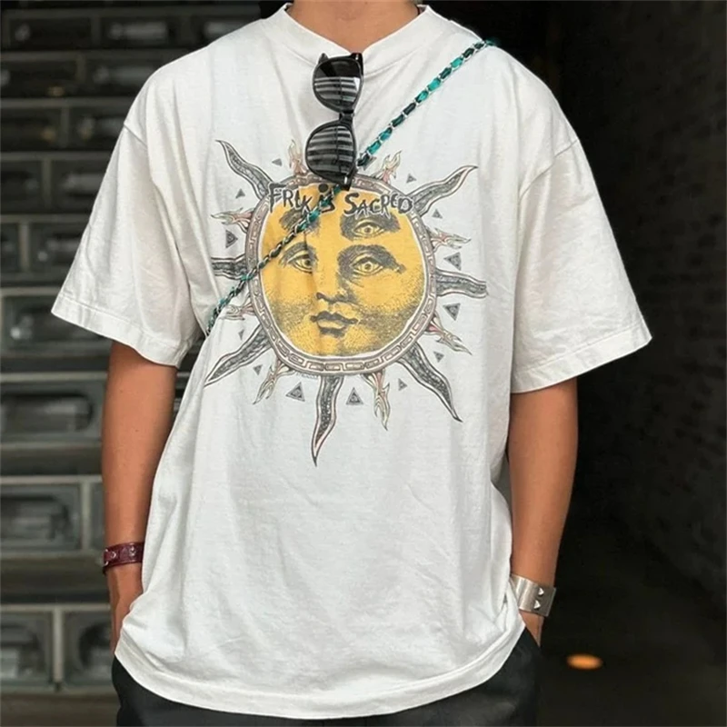 Eye Sun Print CACTUS PLANT FLEA MARKET SAINT CPFM T Shirt Men Women T-shirt White Top Tees