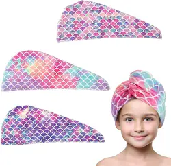 1/3 pcs Water-absorbing quick-dry children's hair drying cap, bathroom, living room essential hair drying supplies