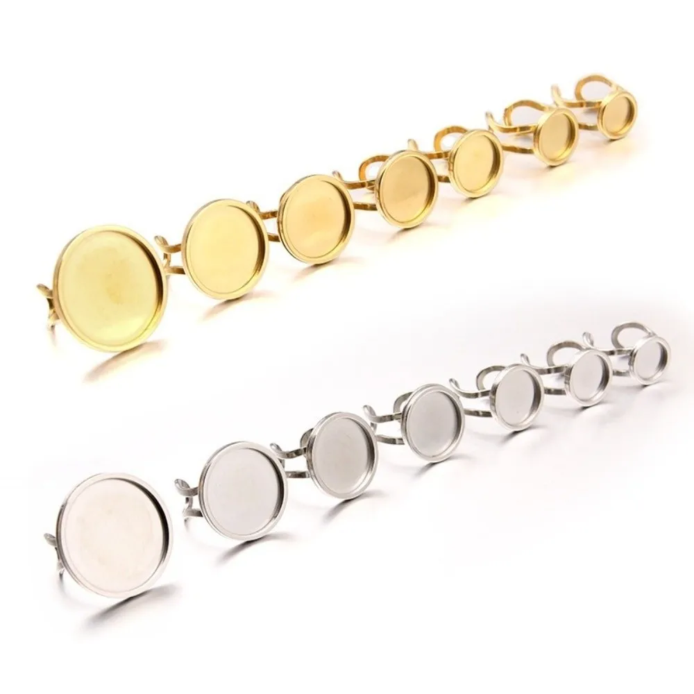 18-25mm Stainless Steel Ring Settings Stainless Steel Blank Settings Bezel Jewelry Making Open Rings Adjustable Finger Rings