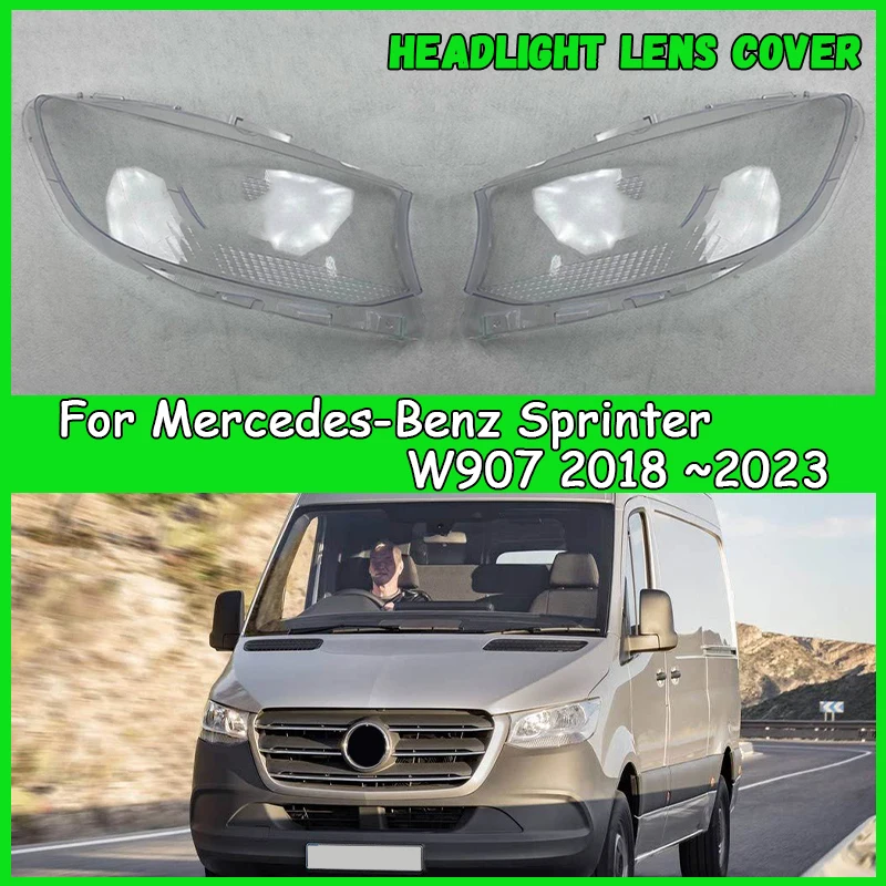 

For Mercedes-Benz Sprinter W907 2018-2023 Car Headlight Lens Cover Headlamp Shade Head Lamp headlight lamp cover car accessories