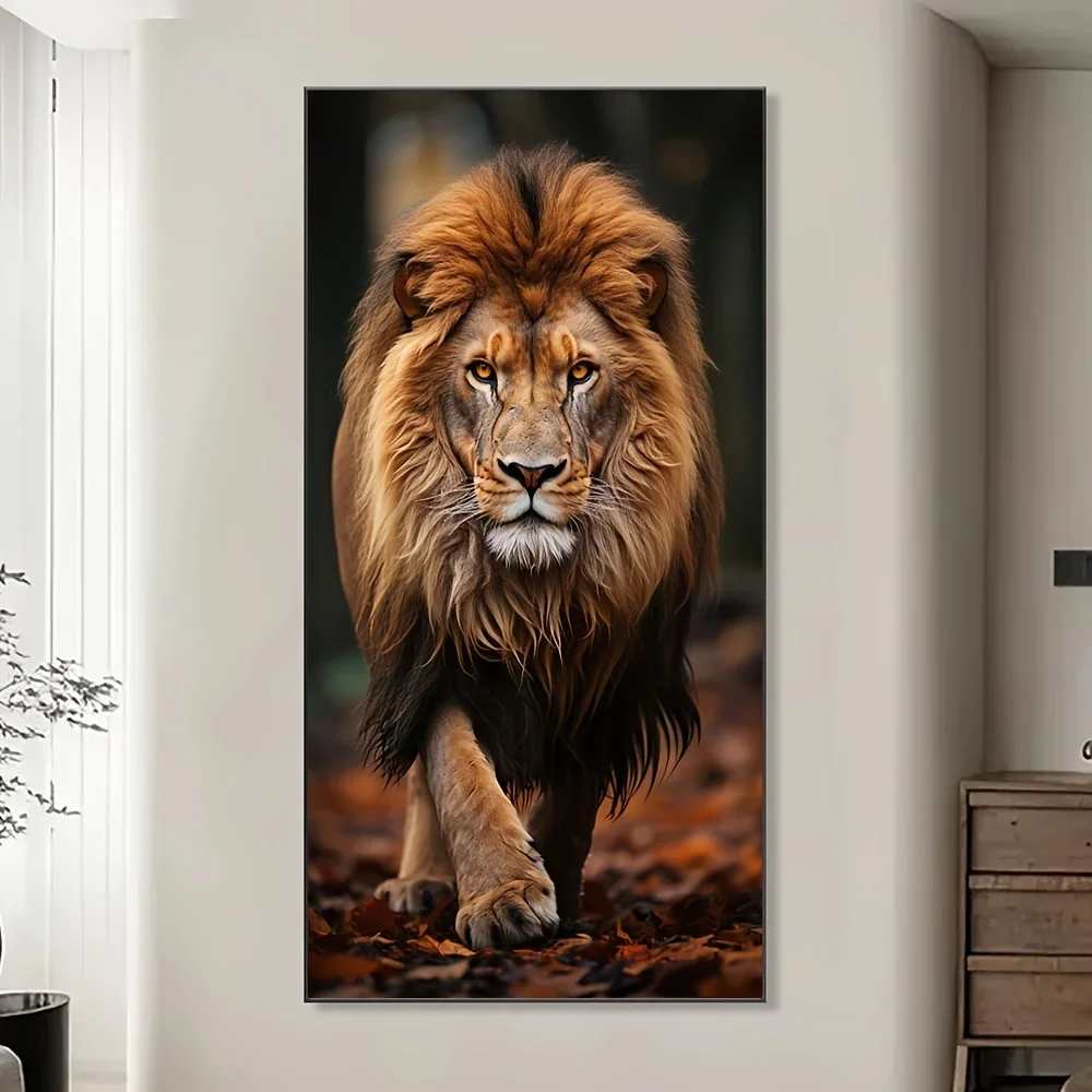 Frameless Ferocious Lion Poster and Prints Modern Wild Animal Art Canvas Painting Wall Art Picture for Living Room Home Decor No
