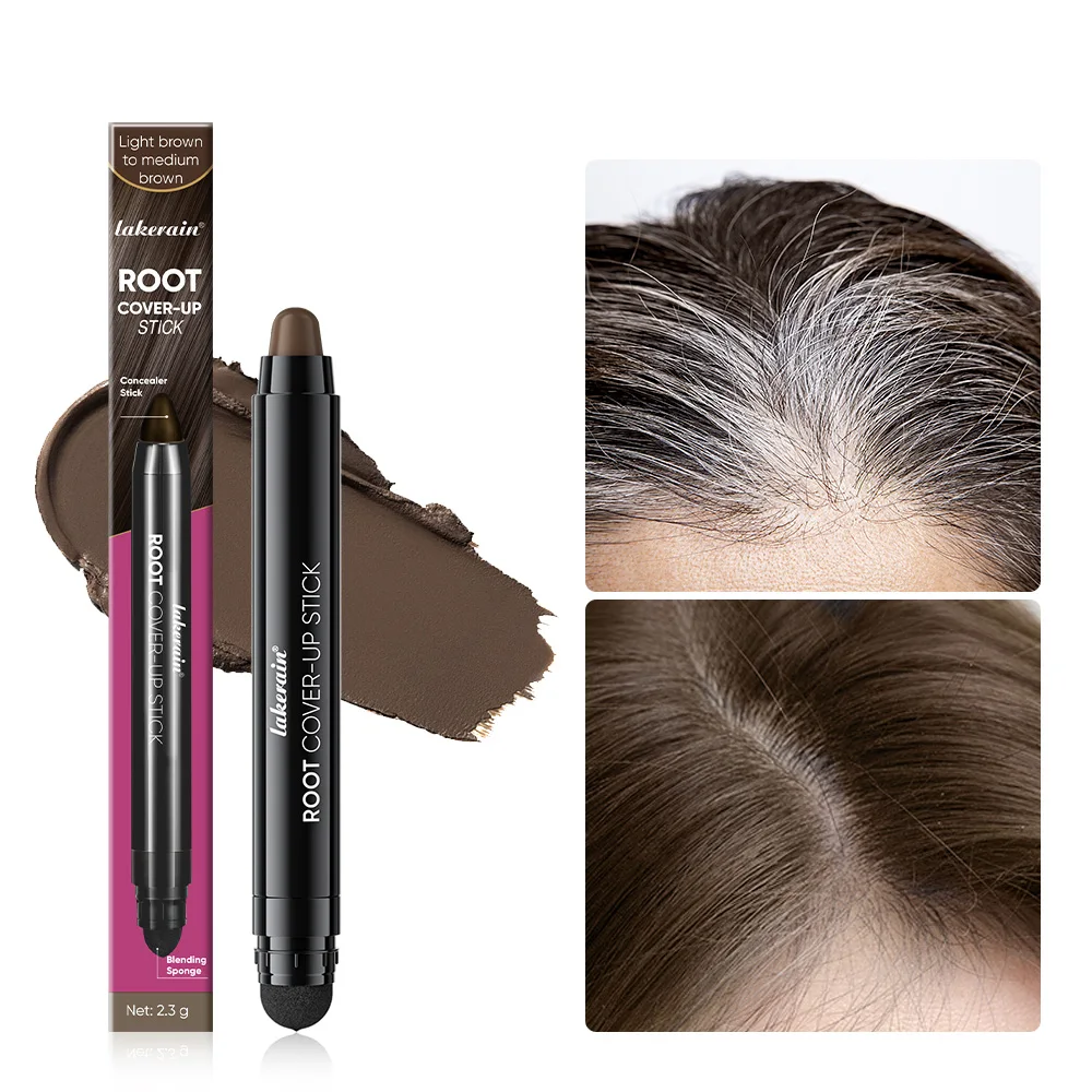 Black Brown Hair Dye Pen with Brush One-time Temporary Hair Dyeing Stick Cover Grey White Hair Fill in Hairs Coloring Makeup