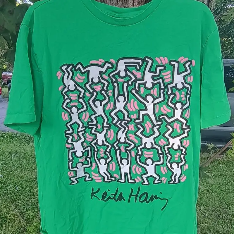 Keith Haring x Primark Art Green Graphic Print Breakdance 2xl t-Shirt