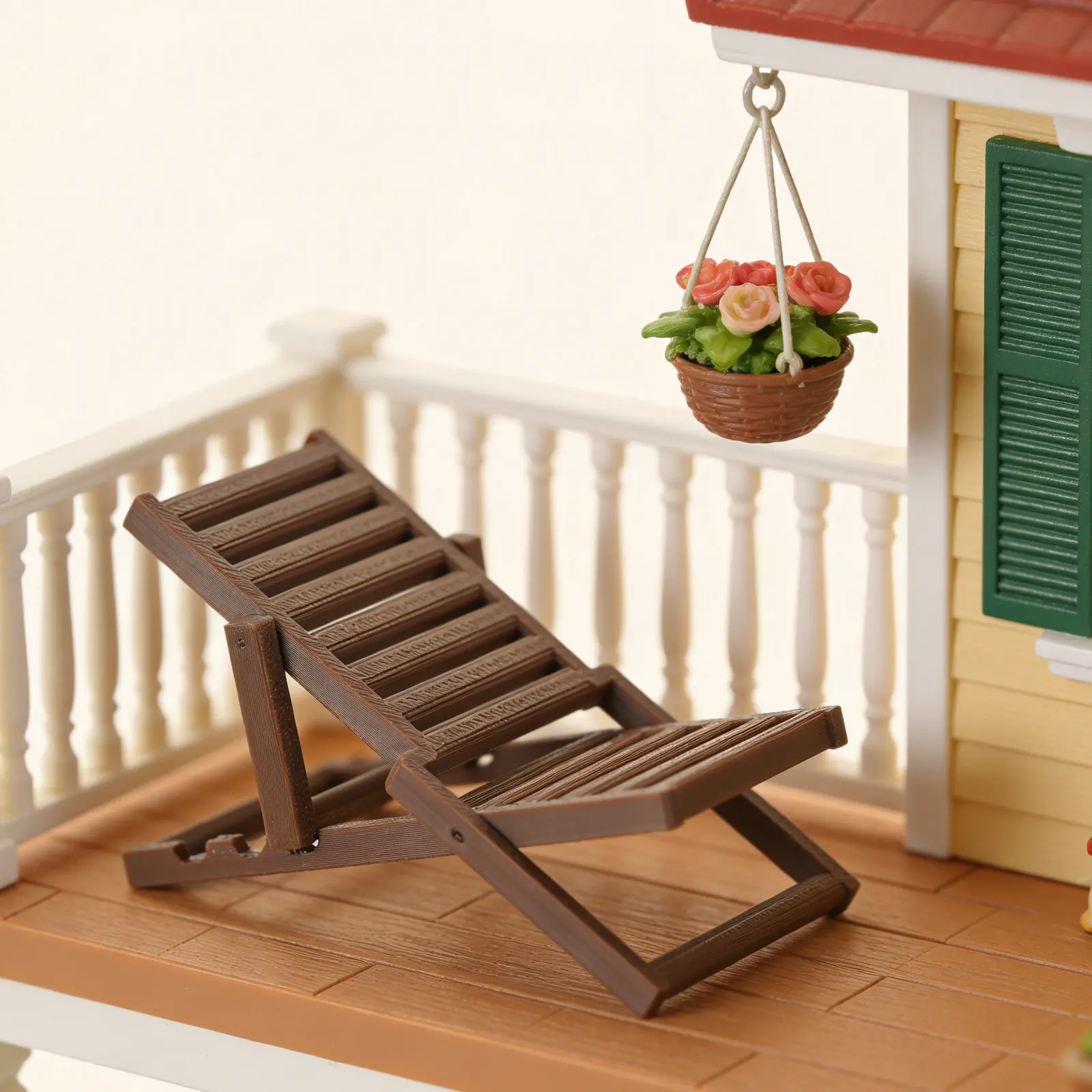 

Miniature Folding Chair Plastic Lounge Chair Realistic Design for Dollhouse Furniture Display Mini Foldable Seat Decor