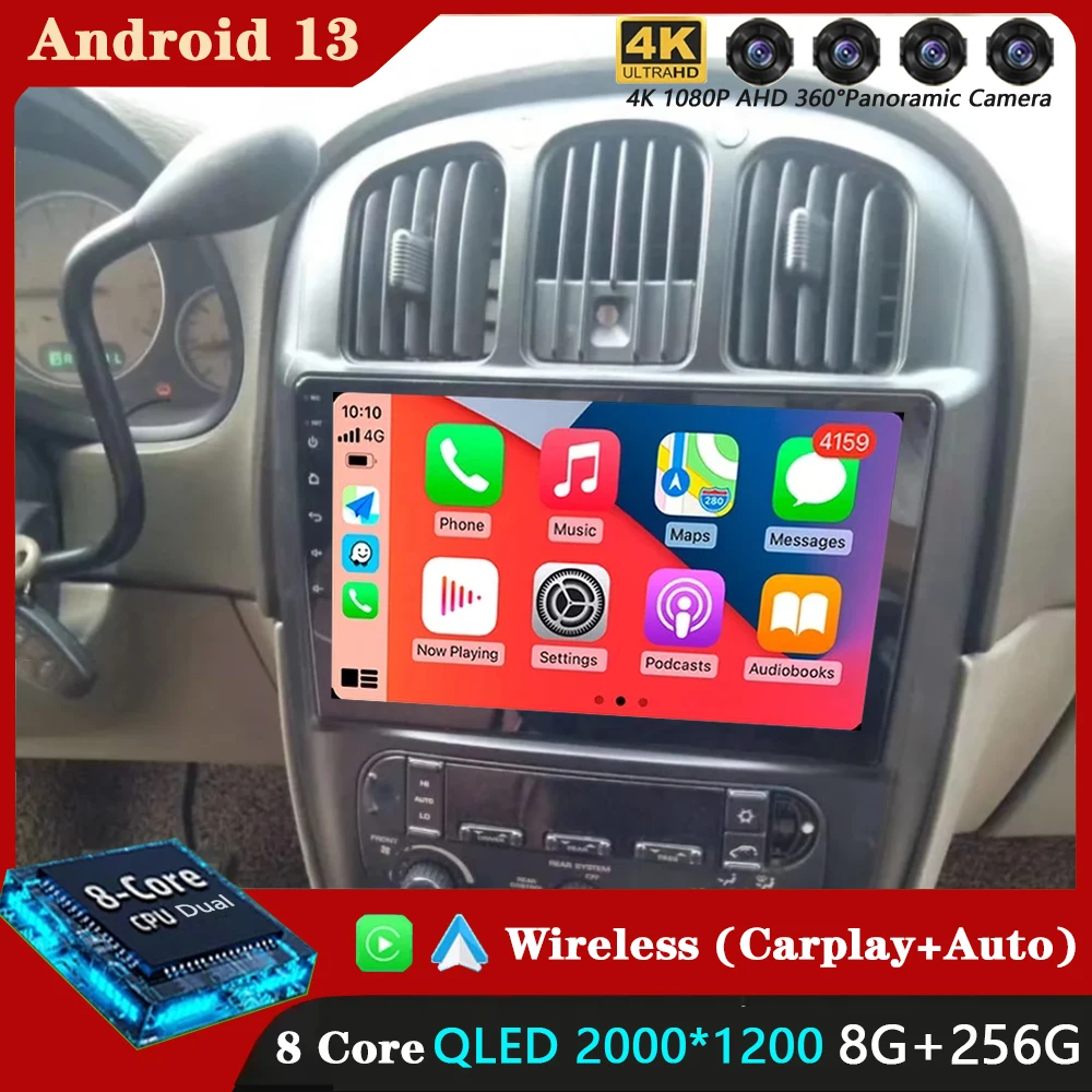 

For Dodge Caravan 4 For Chrysler Grand Voyager RS 2000 - 2012 Android 13 Carplay Auto Car Radio Multimedia Video Player GPS WIfi