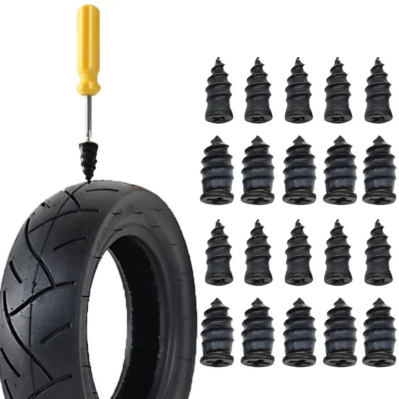 Car Motorcycle Bicycle Wheel Tire Repair Kit 10 Pack Rubber Nail Vacuum Tire Repair Nail Plug Puncture Repair Strip Seal