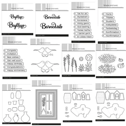 3D Birdhouse Pots and Vases Plants and Stems Words Cutting Dies for New April 2024 Scrapbooking Paper Making Frame Card Craft