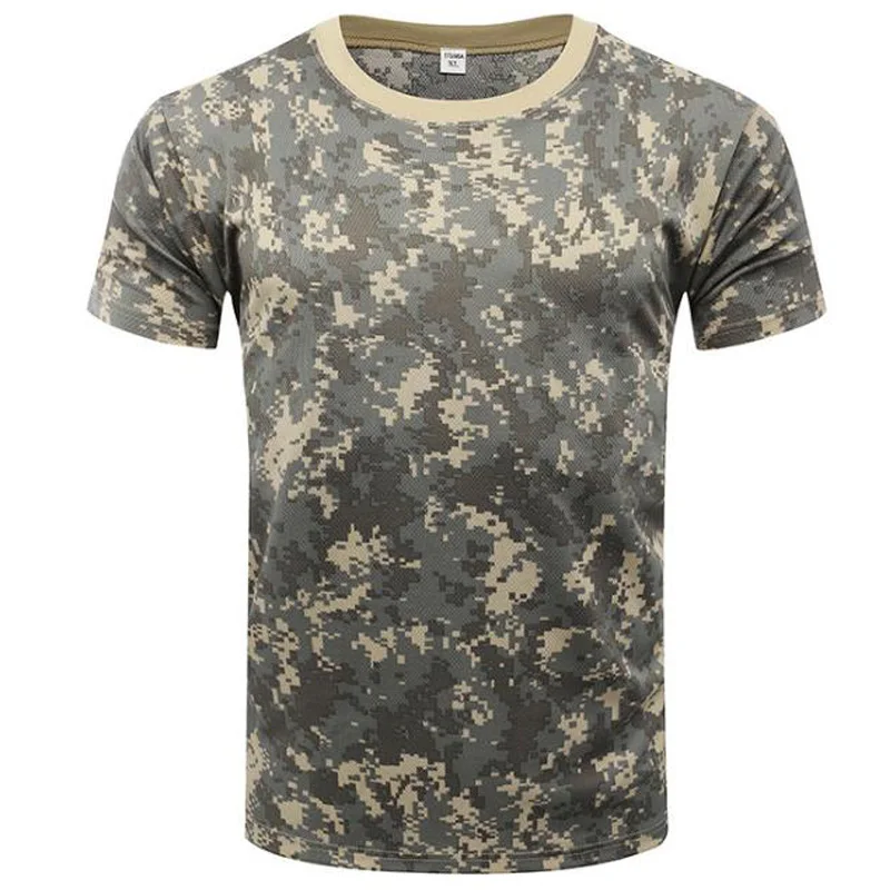 Summer Trend Personality Muscle Men\'s T-shirt 3D Printing Camouflage Short-sleeved Fashion Men\'s Tough O-neck Quick-drying Top