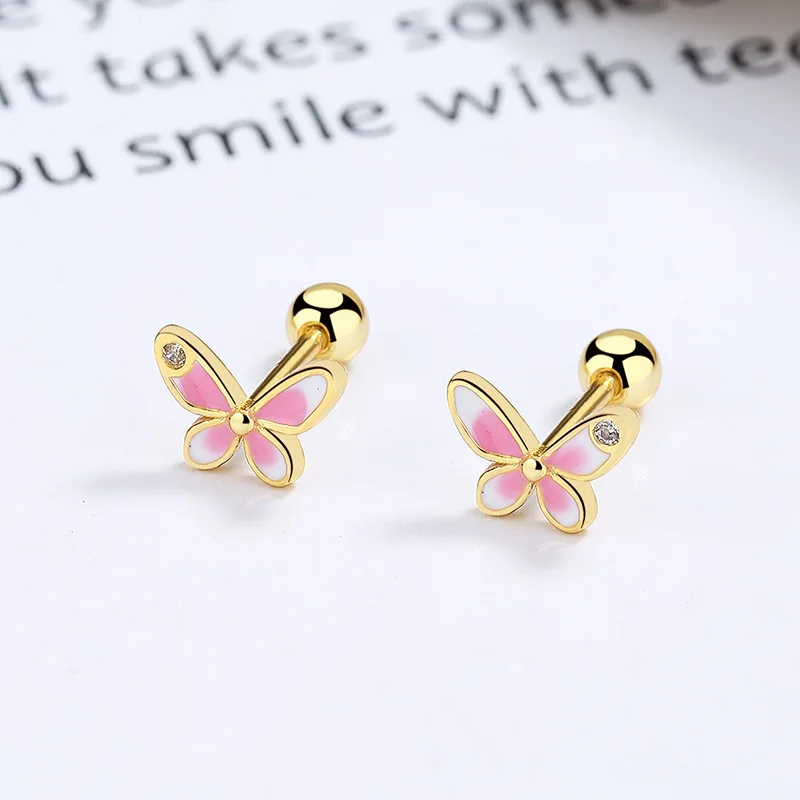 Fashion Tibetan Piercing Tragus Stud Crystal Ear Studs Helix Cartilage Earring for Women Gold Color Piercing Body Jewelry Gift