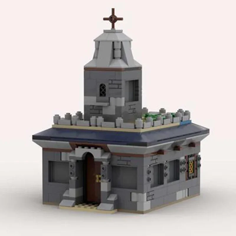 Moc Building Blocks Modular Street View Medieval Church Technical Bricks DIY Assembly Construction Toys For Child Holiday Gifts