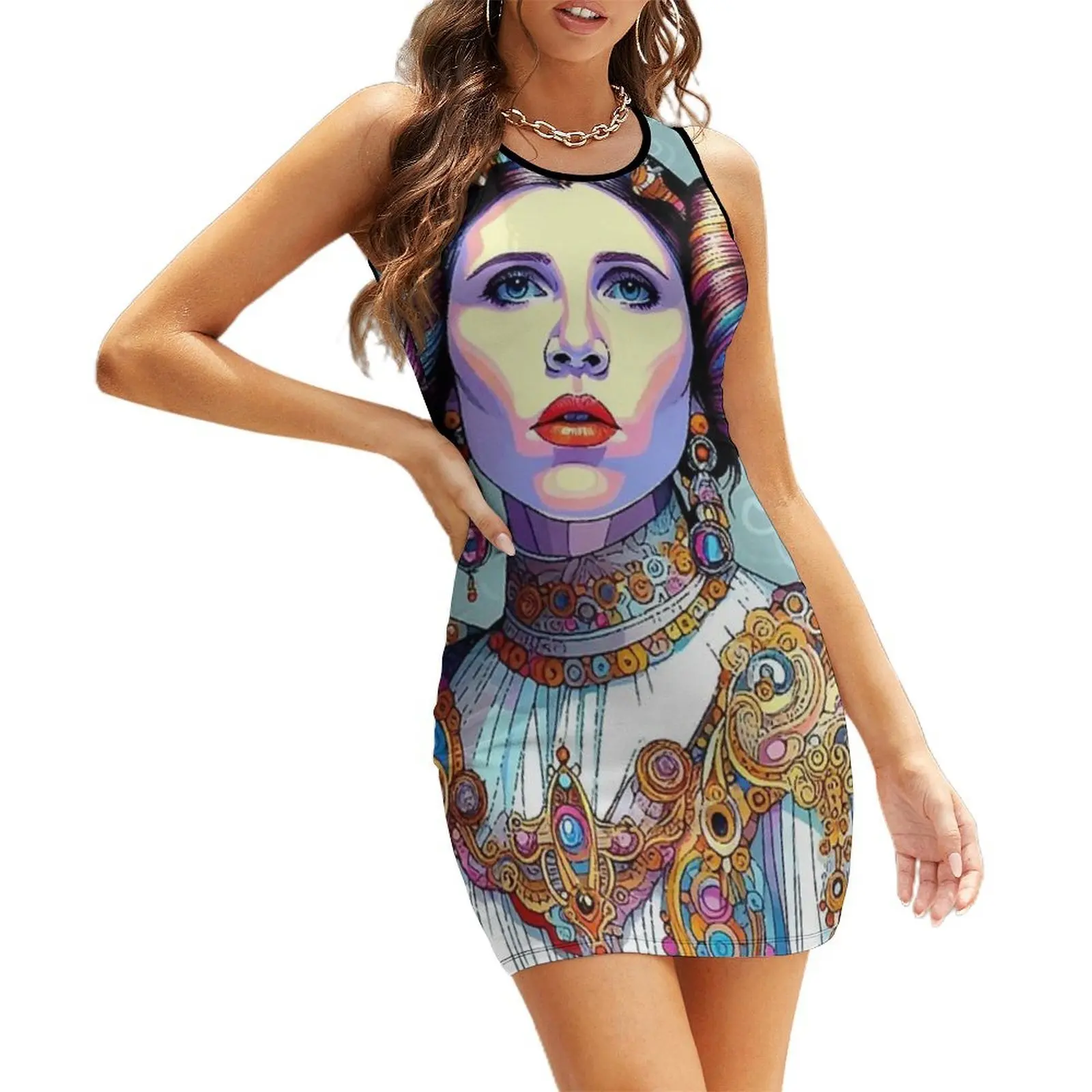 

Princess Leia Ornamental Art Print Sleeveless Sundress sexy dress for women Party dresses dress summer 2025 women