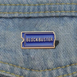 Single Pines Lapel Badges Funny Jewelry Gift for fans Friends Blockbuster Video Logo Enamel Brooch Custom Rock Music