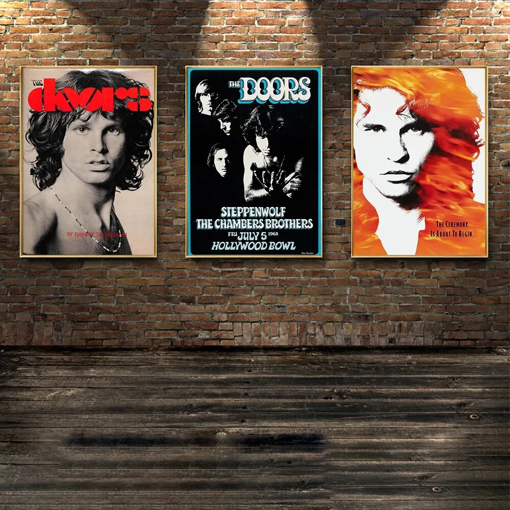 فن قماشي مستوحى من الأبواب لديكور المنزل ، فرقة روك عتيقة ، فن حائط موسيقي ، جديد وفريد