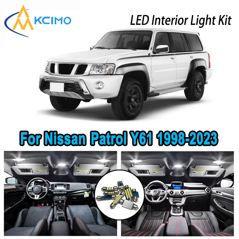 

High-Quality LED Interior Kit for Nissan Patrol Y61 1998-2023 2018 2019 2020 Premium Error-Free Dome Map Trunk Automotive Lamps