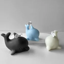 3d Dolphin Shaped Silicone Candle Mold Cute Dolphin Mould for Candle Making Supplies Gypsum Soap Handmade Scented Decor Tools