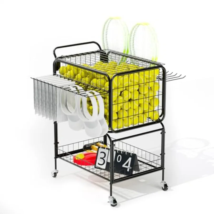 

Тележка для теннисных мячей на 350 штук, тележка-корзина на колесах, очень большая универсальная тележка для хранения спортивного инвентаря